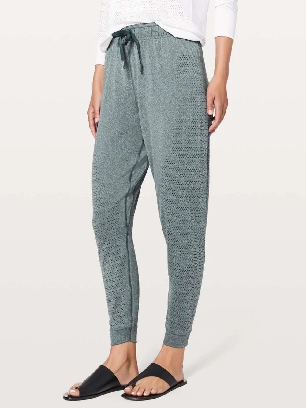 Lululemon Athletica Heathered Teal Knit Jogger Pants Size 8